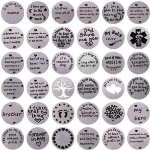 Round Stamped Plate for Round Charm Locket Necklaces ~ Choose Your Theme!