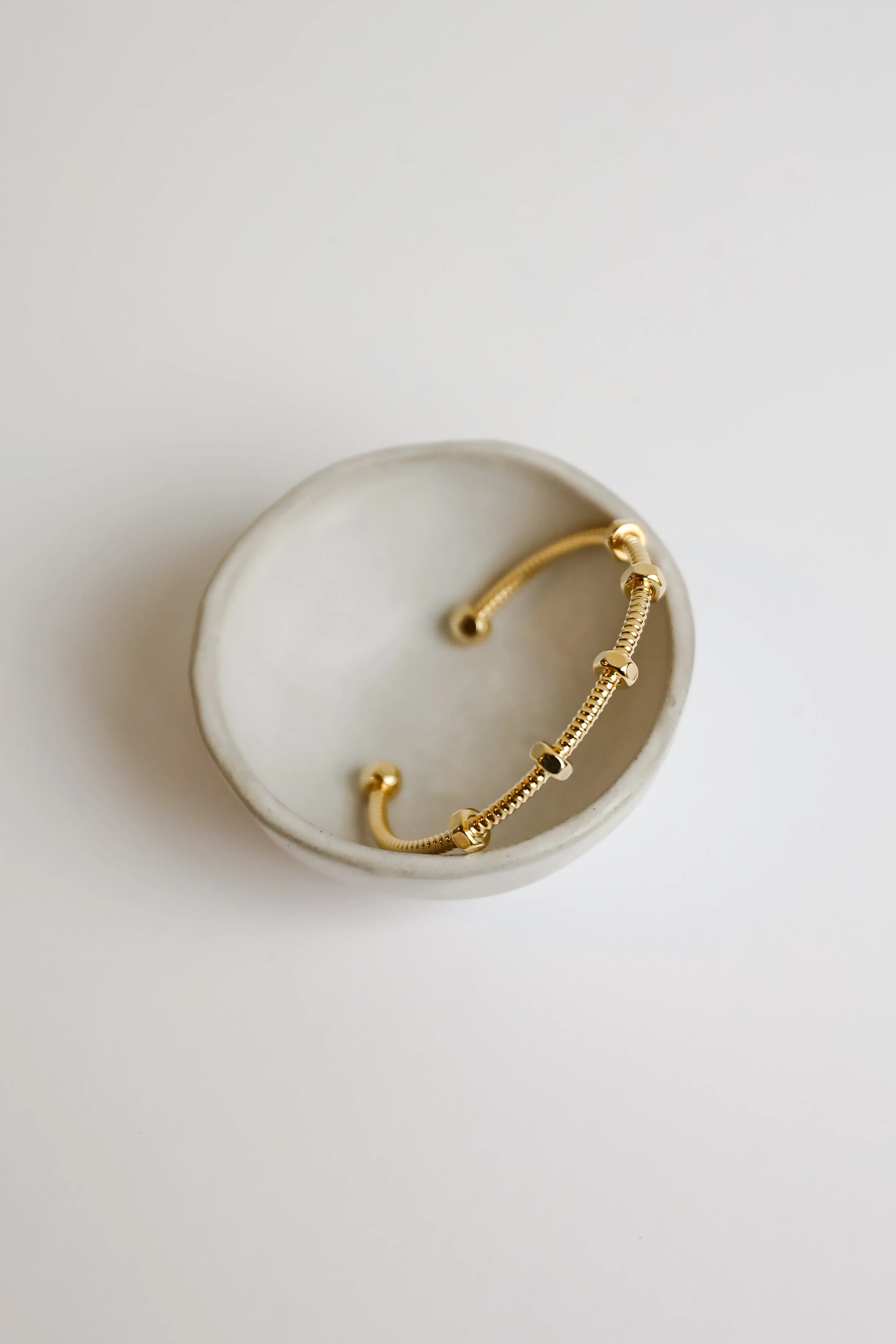 Samantha Gold Textured Cuff Bracelet