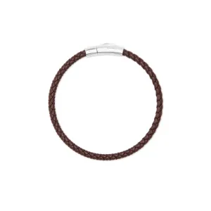 Scott Bros. Evans Sterling Silver Corded Bracelet In Brown Leather