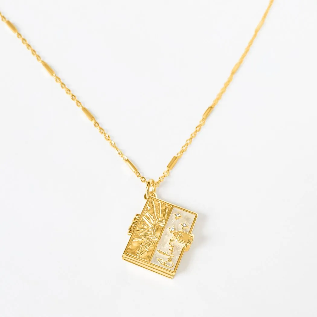 Secret Scriptures Locket: Believe - Gold