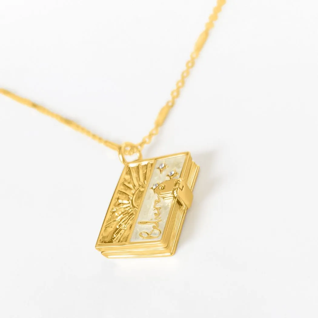 Secret Scriptures Locket: Believe - Gold