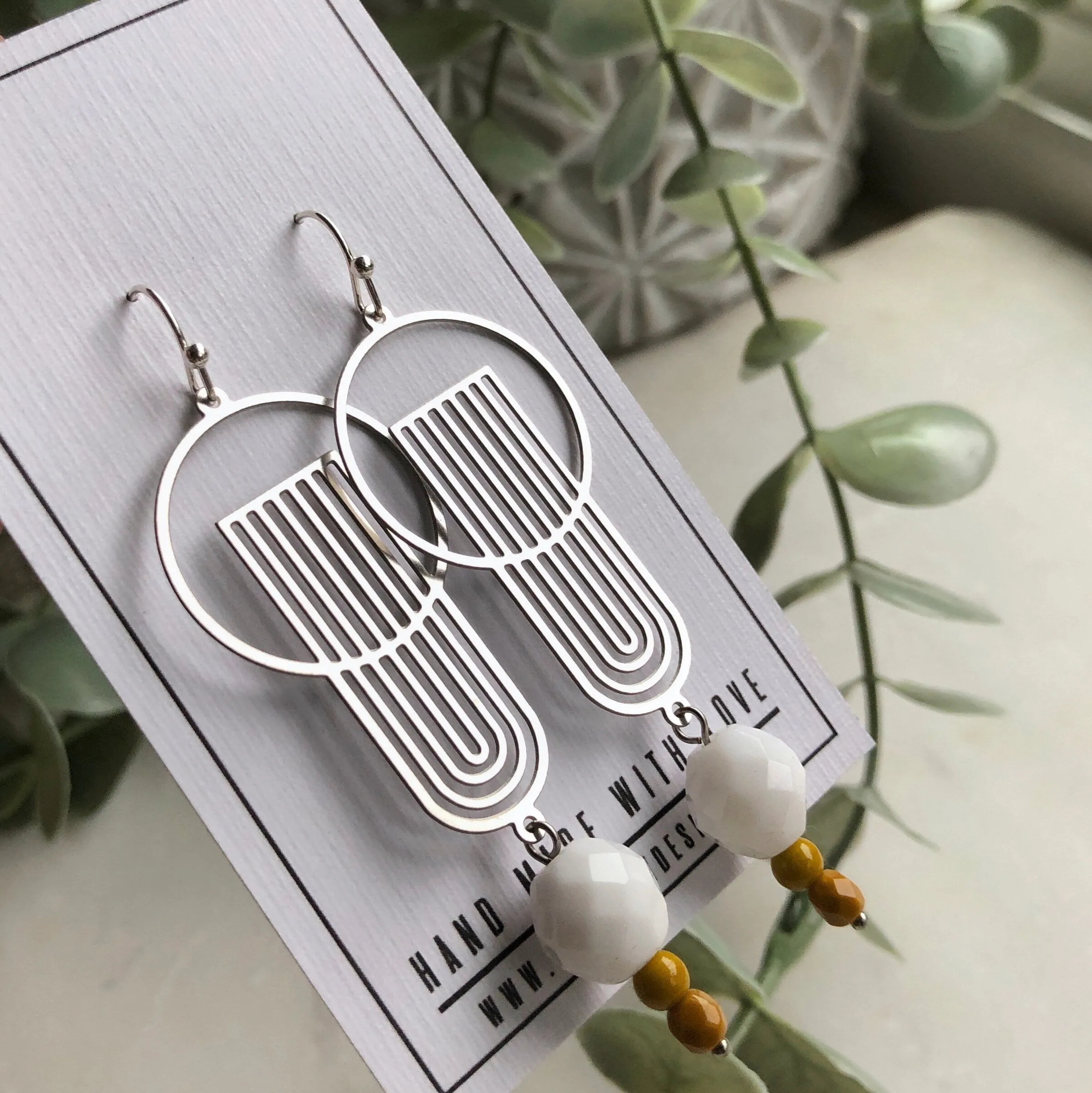 Silver Art Deco Style Earrings