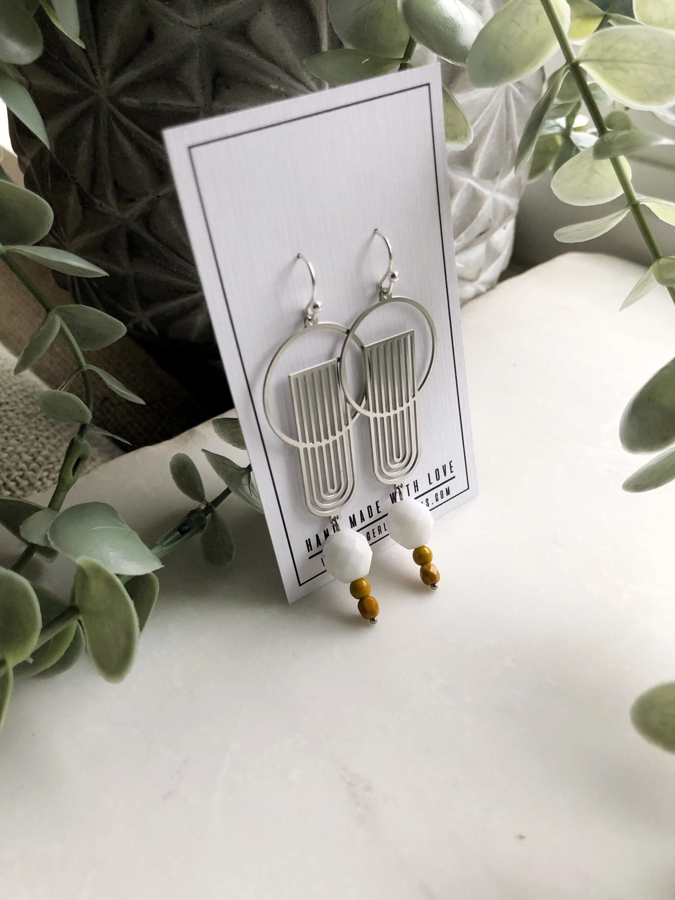 Silver Art Deco Style Earrings