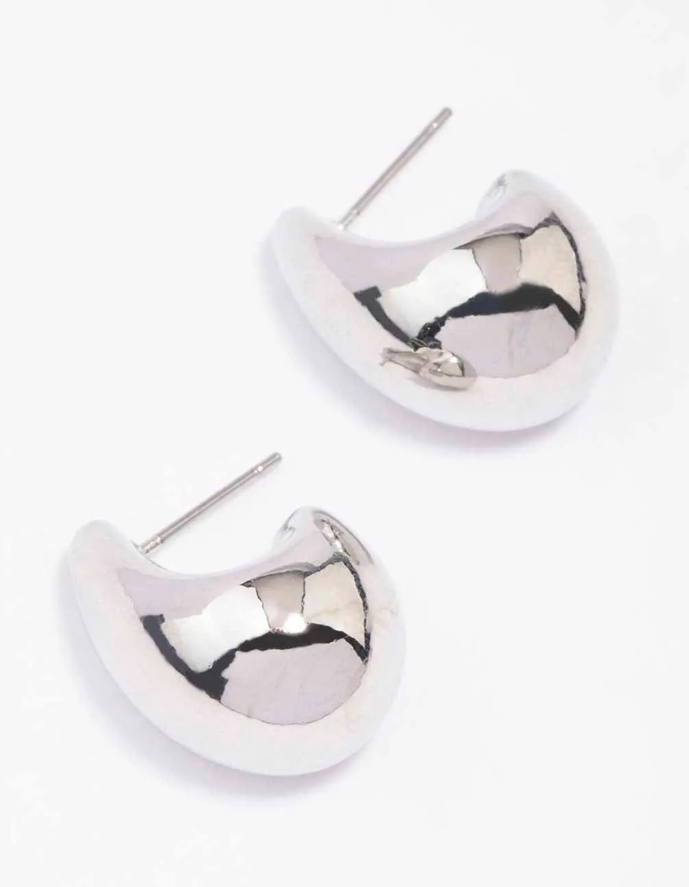 Silver Mini Teardrop Huggie Earrings