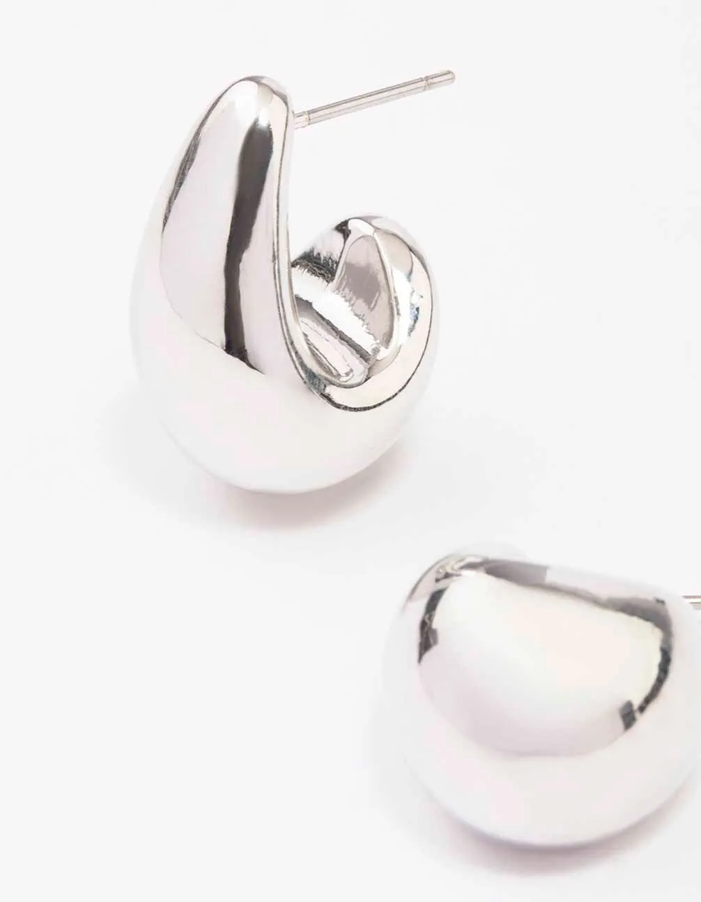 Silver Mini Teardrop Huggie Earrings