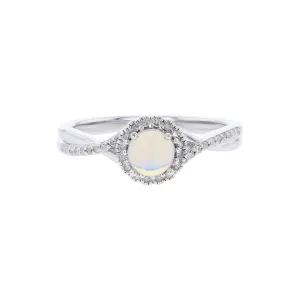 Silver Sweet Treat Opal & Diamond Ring