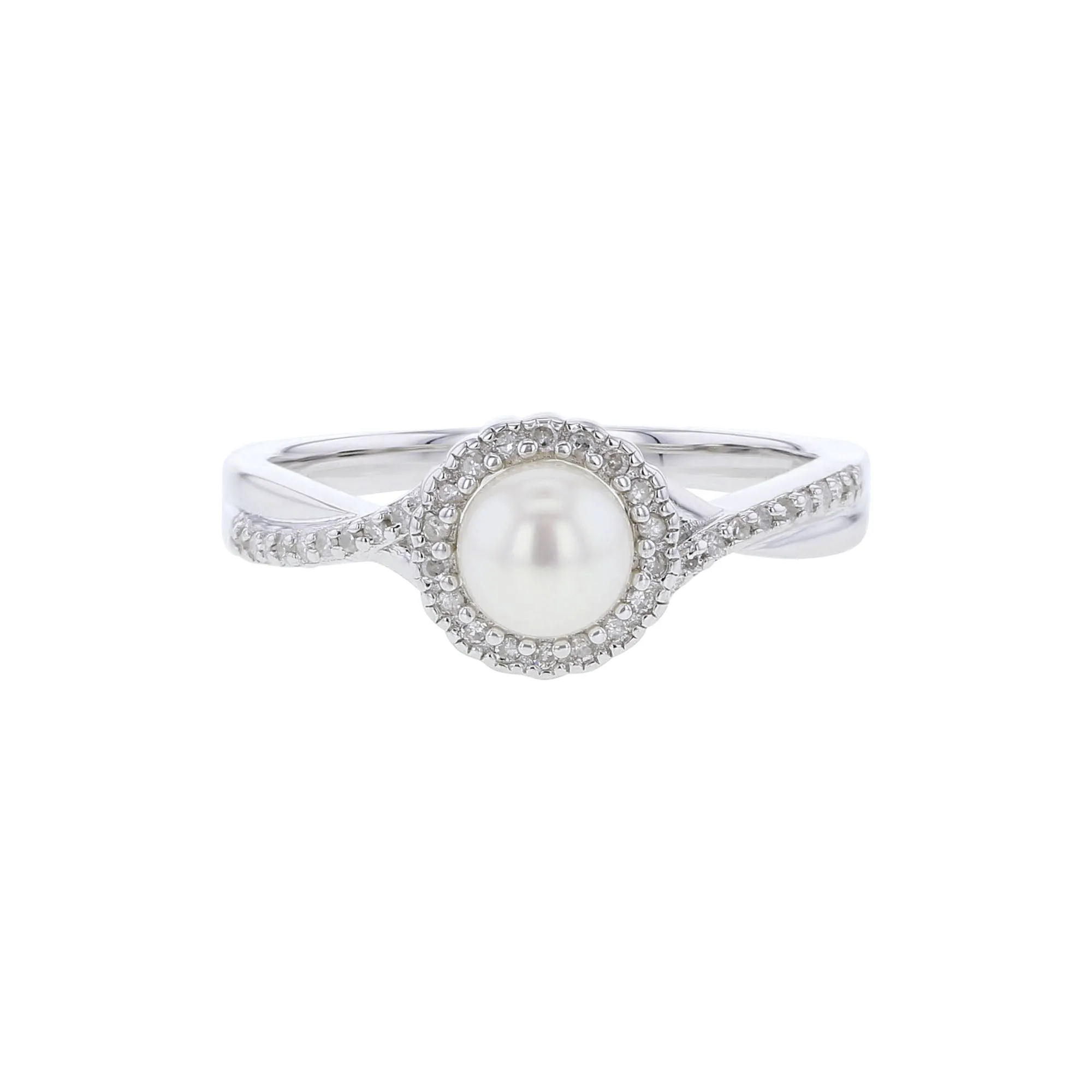 Silver Sweet Treat Pearl & Diamond Ring