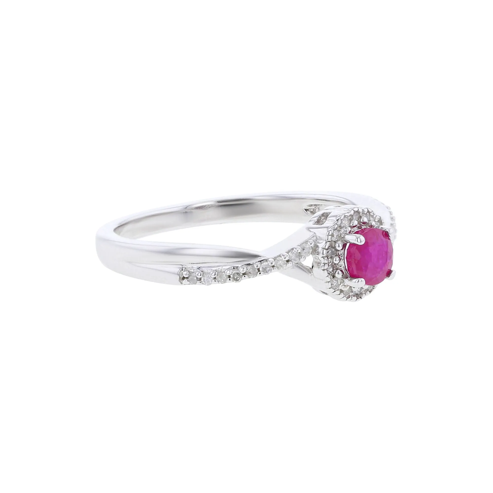 Silver Sweet Treat Ruby & Diamond Ring