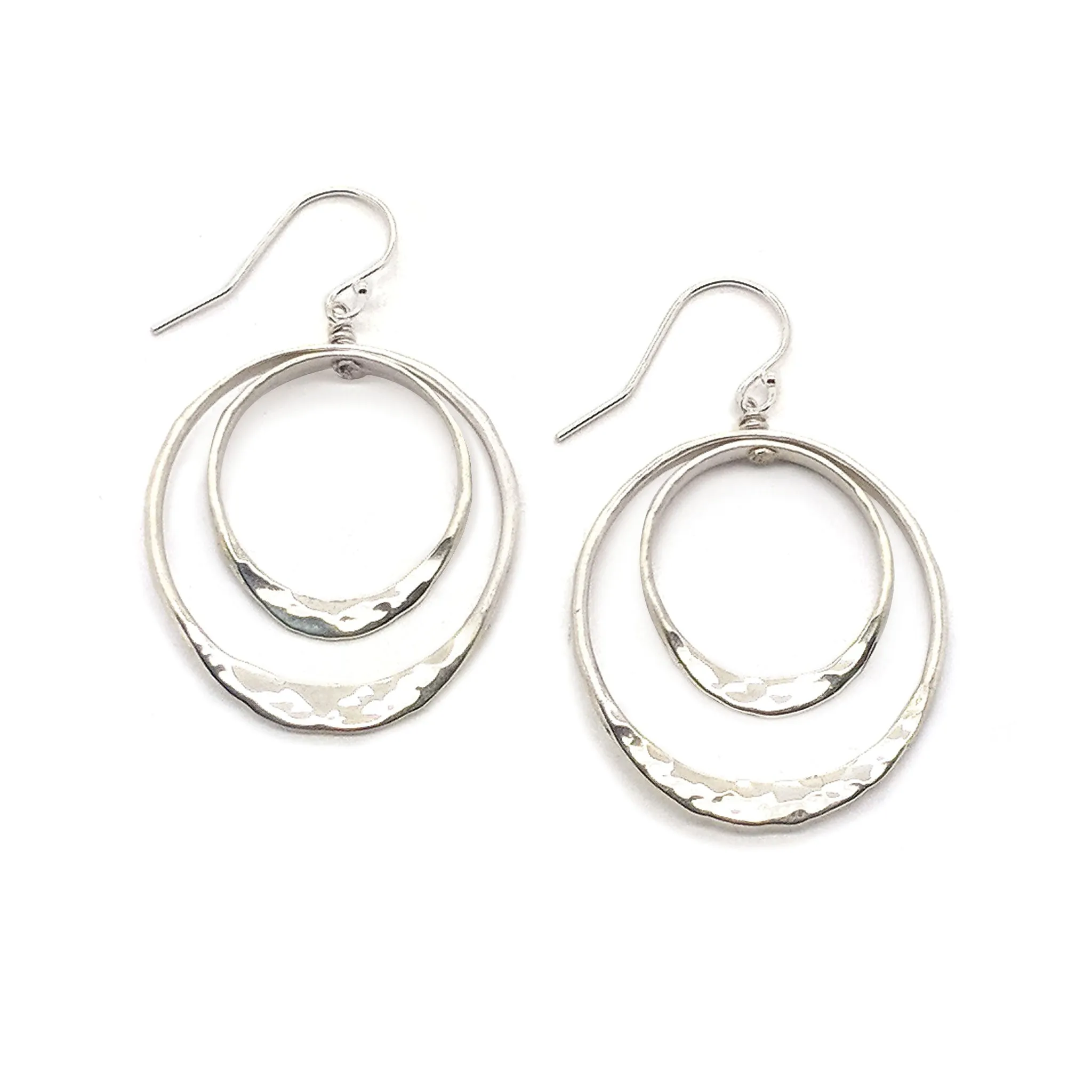 Small Double Satin Shiny Eclipse Earrings E1627