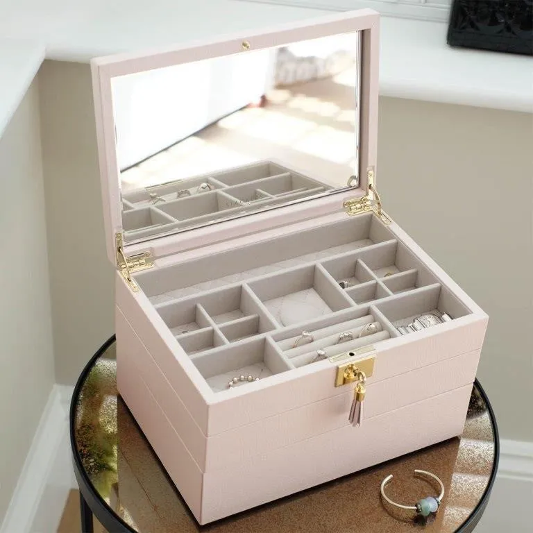 Stackers Blossom Pink Leather Jewellery Box Set3 75459