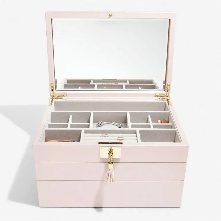 Stackers Blossom Pink Leather Jewellery Box Set3 75459