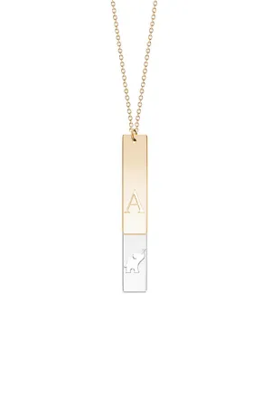 Stella Personalized Two Vertical Bar Necklace