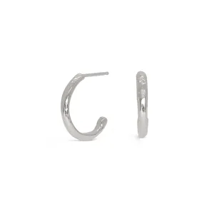 Sterling Silver Organic Hammered Hoops Small