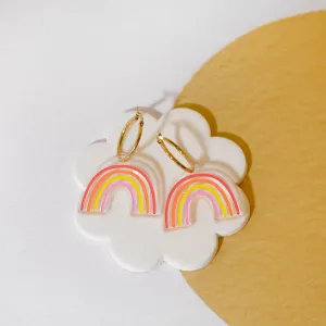 Sunset Rainbow Hoop Earrings