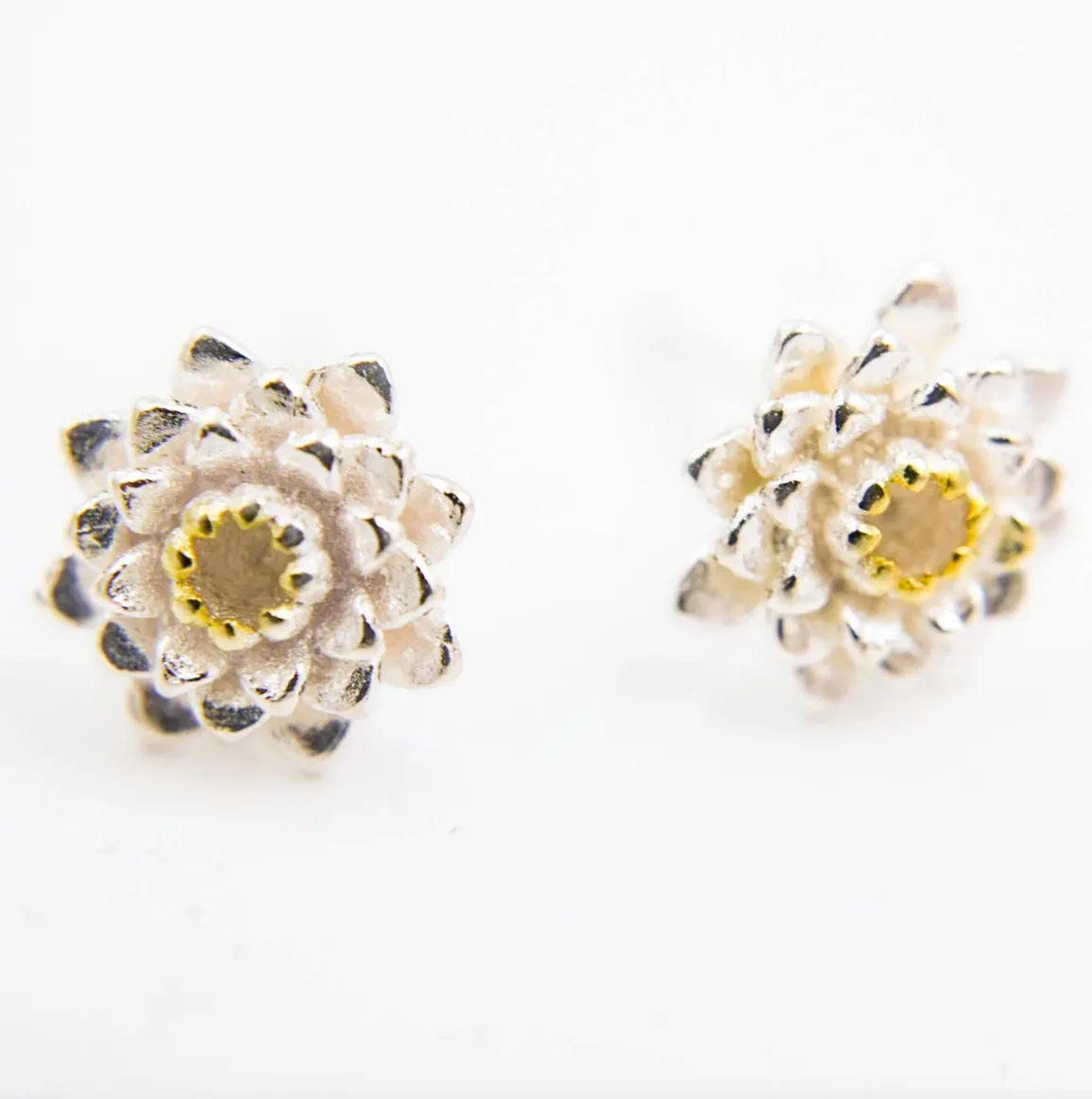 Tiny Lotus Stud Earrings