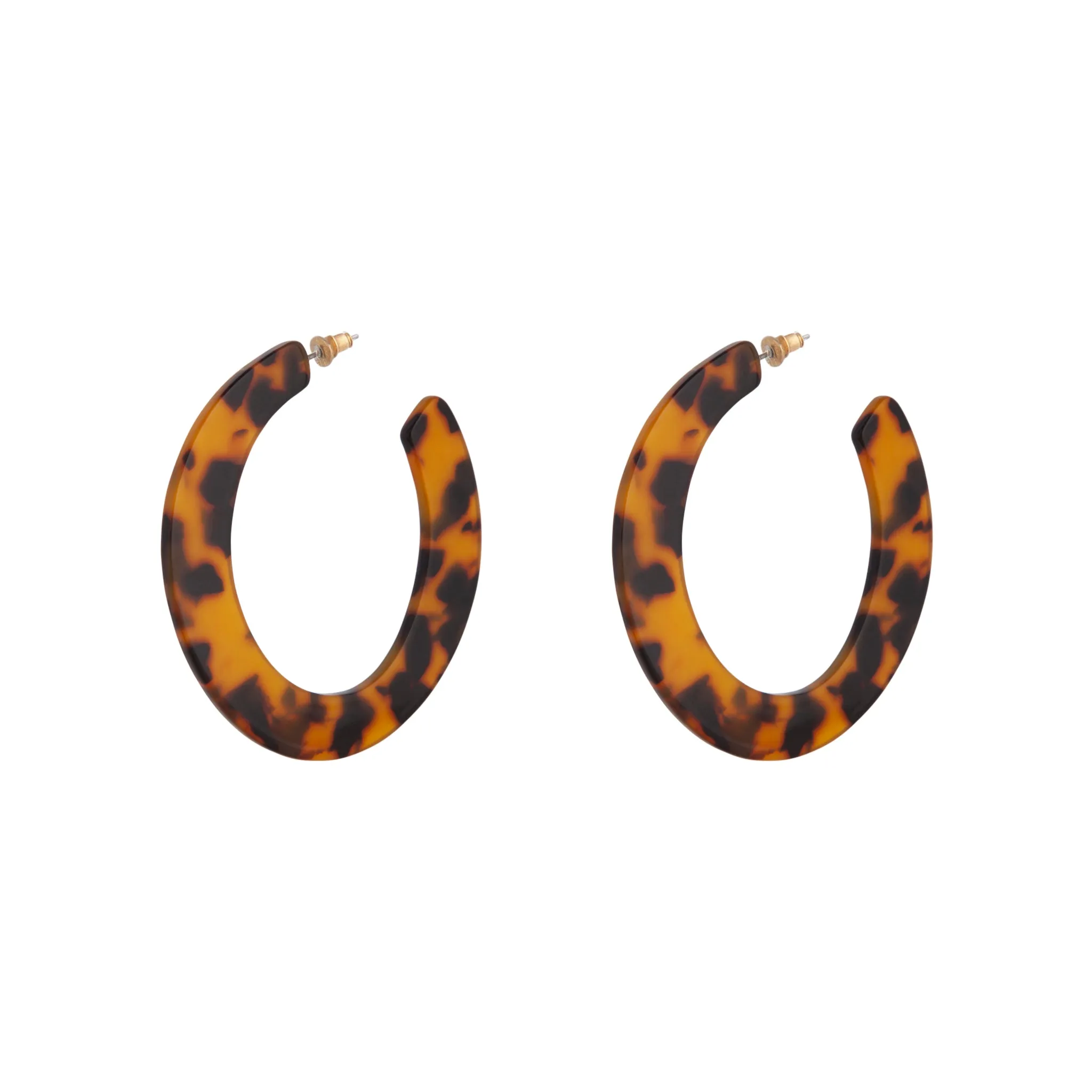 Tortoiseshell Warped Hoop Earrings