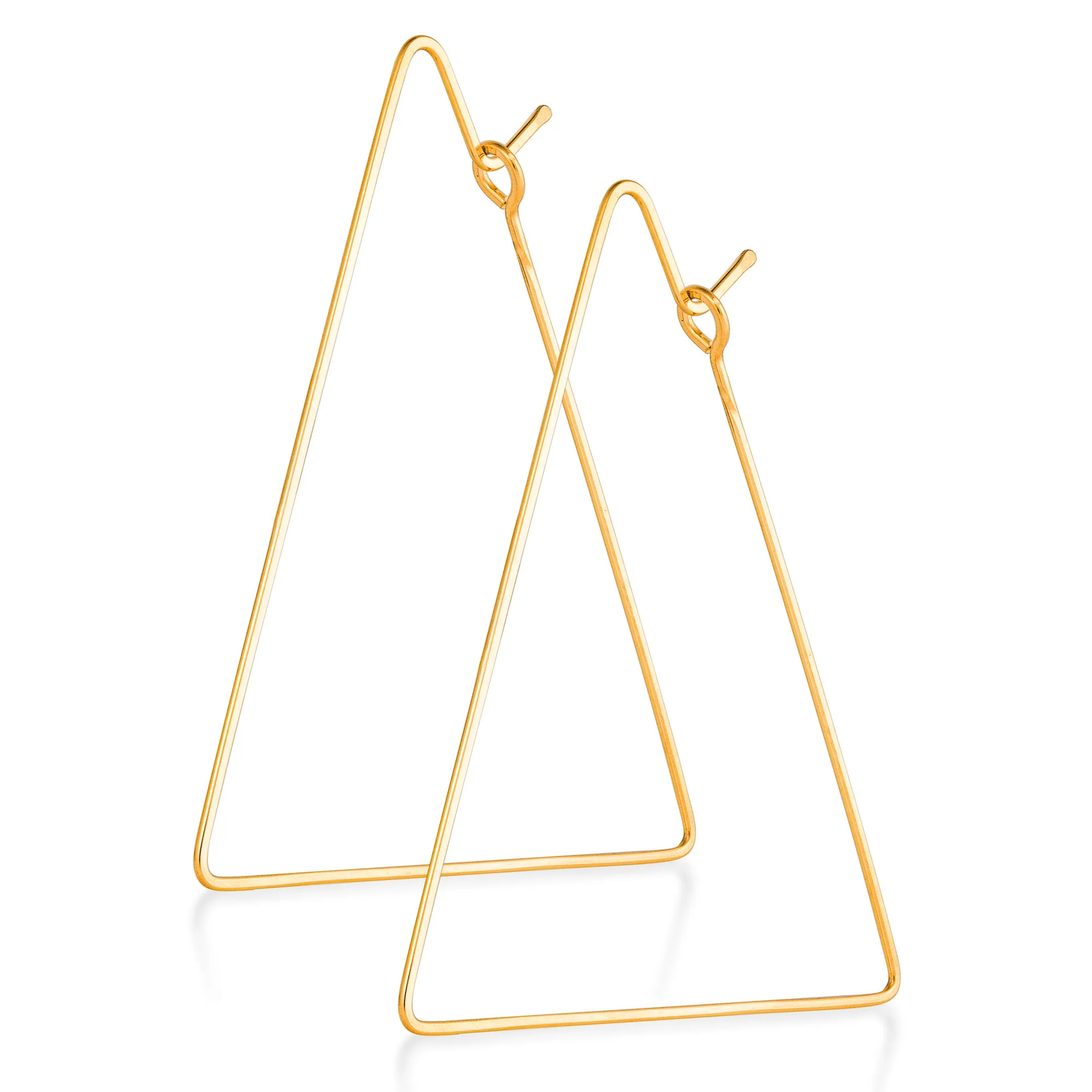 Triangle Hoop Earrings, Sterling Silver Earrings. Geometric Hoops, Modern Jewelry Design, Modern Earrings - Triangle Earrings