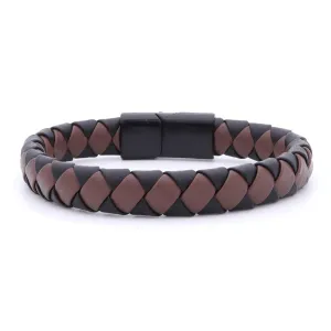 Two Tone Braided Leather Bracelet