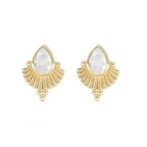 Venus Moonstone Gold Earrings