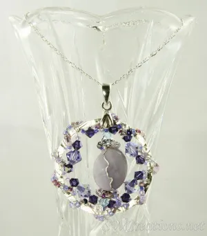 Violetta Lilac Agate Crystal Bead Art Pendant