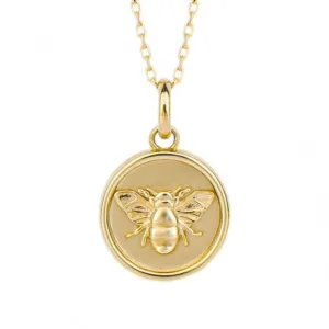 Yellow Gold Bee Medal Pendant GP2341